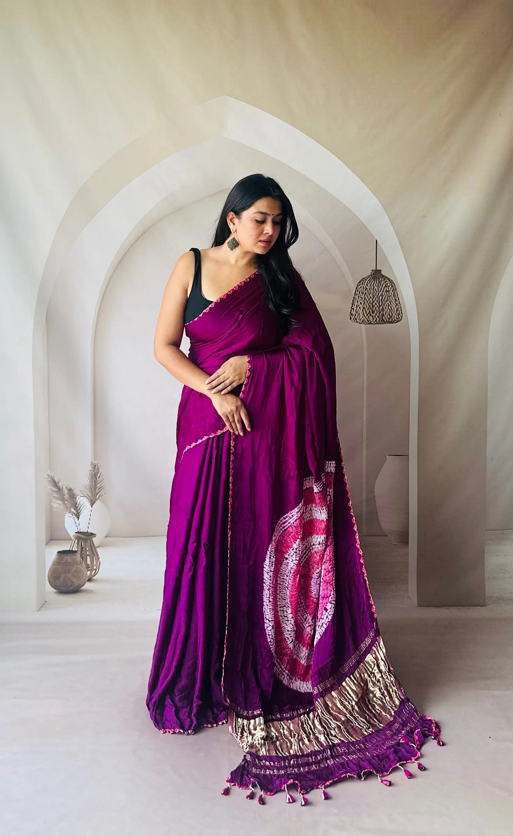 Modal Silk Palla Sibori Saree RAKHIYO