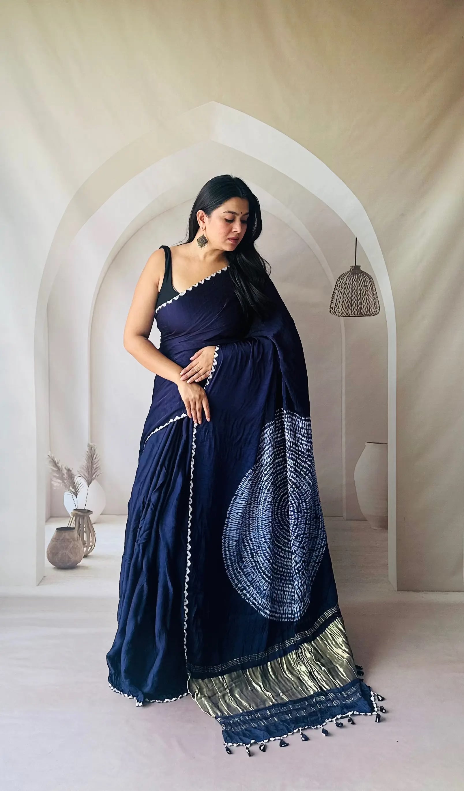 Modal Silk Palla Sibori Saree RAKHIYO