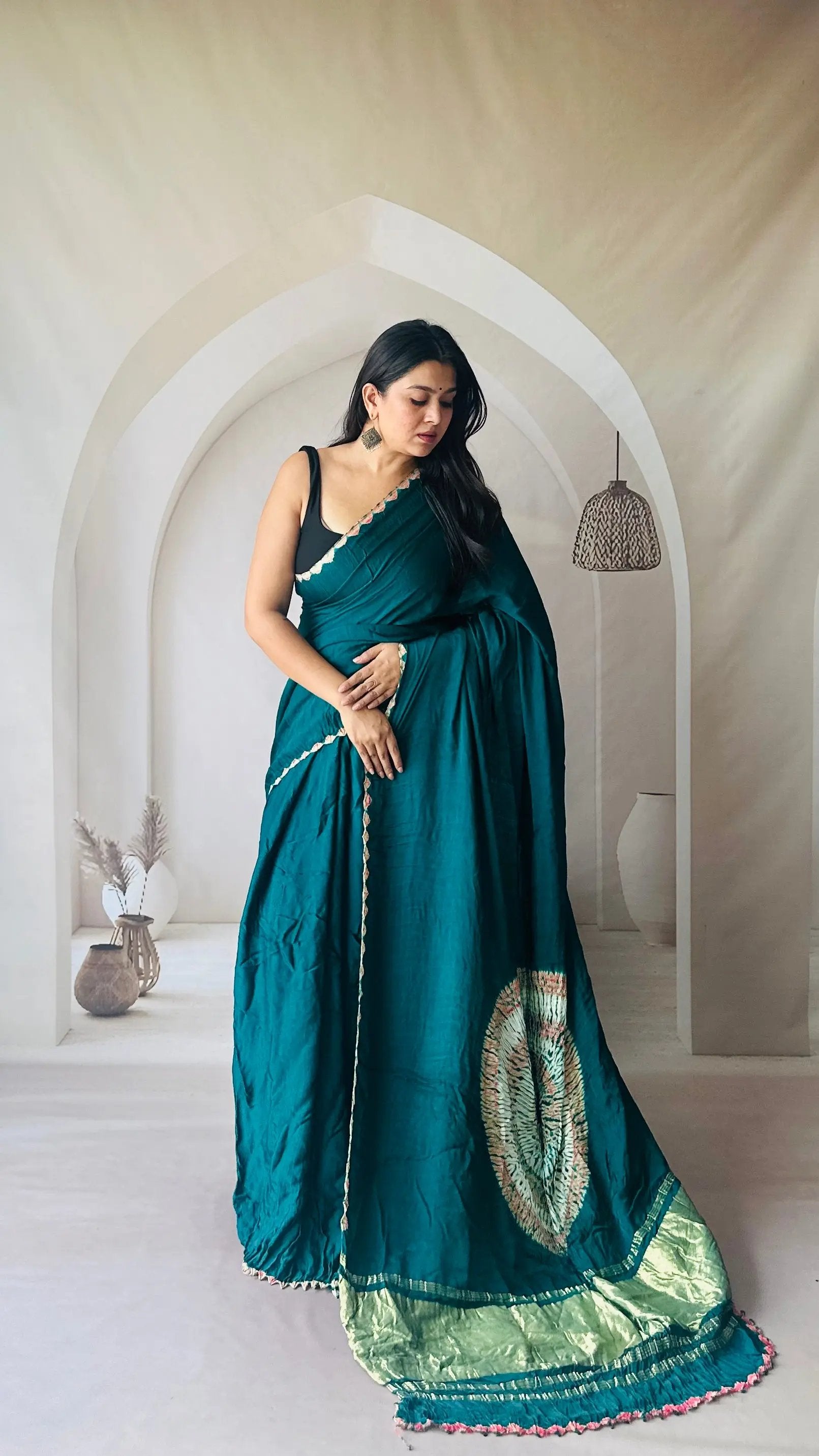 Modal Silk Palla Sibori Saree RAKHIYO