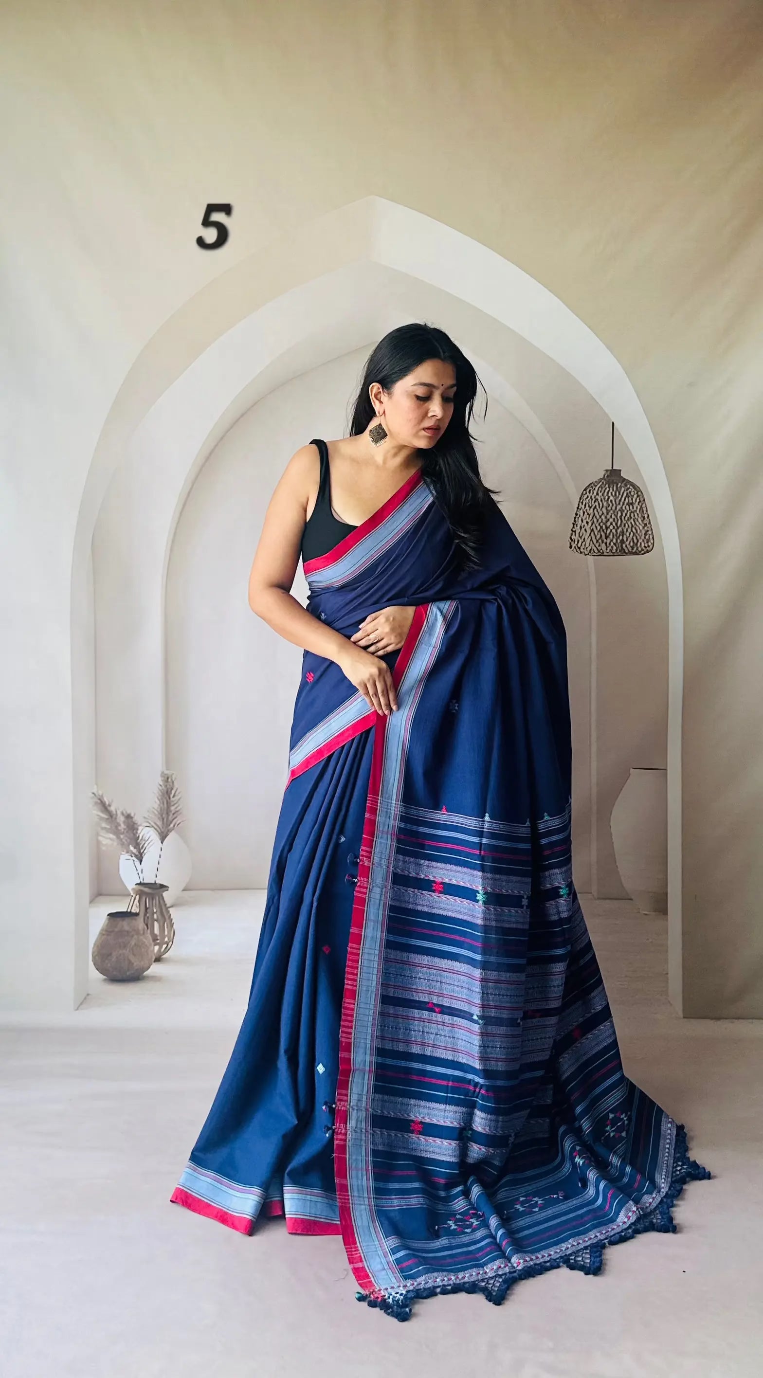 Bhujodi Handwoven Fine Cotton Saree RAKHIYO