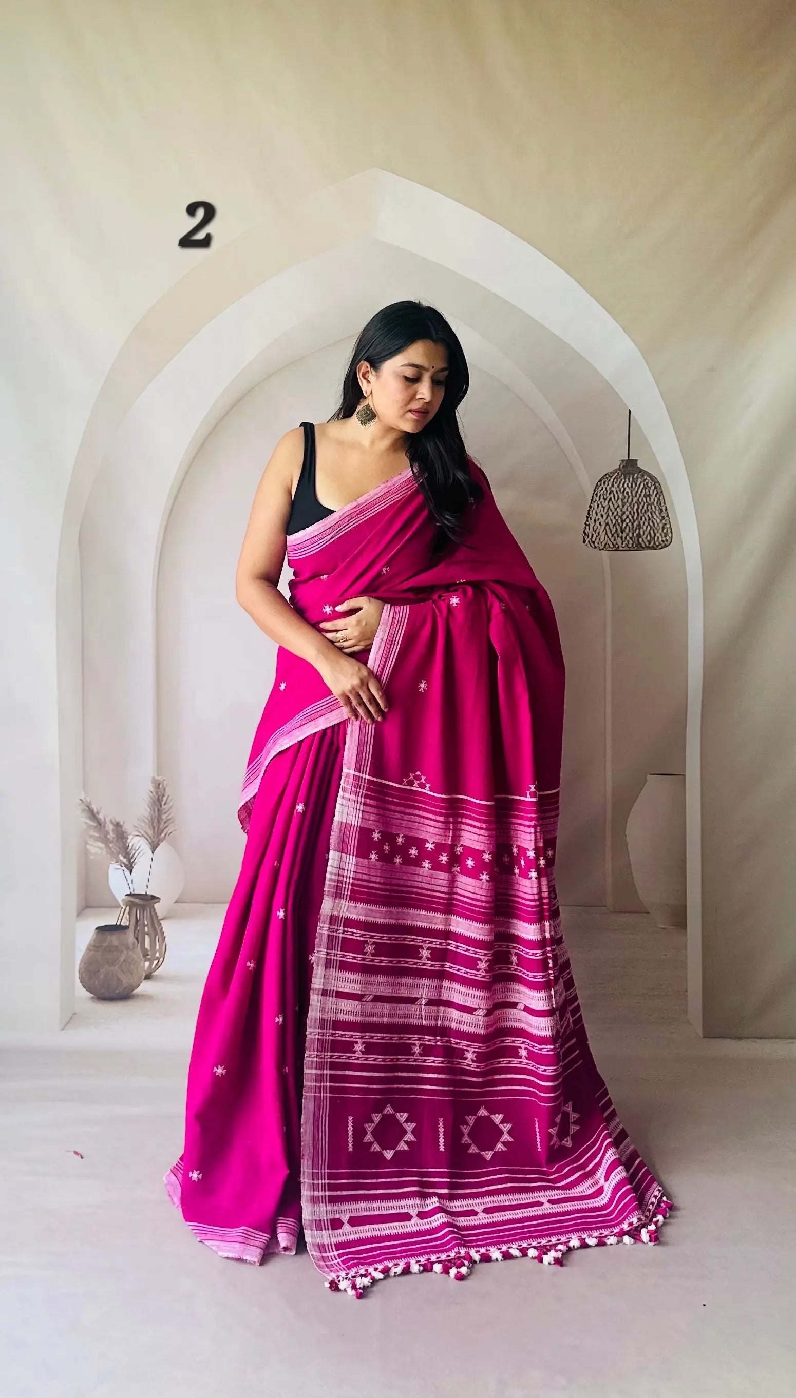 Bhujodi Handwoven Kala Cotton Saree RAKHIYO