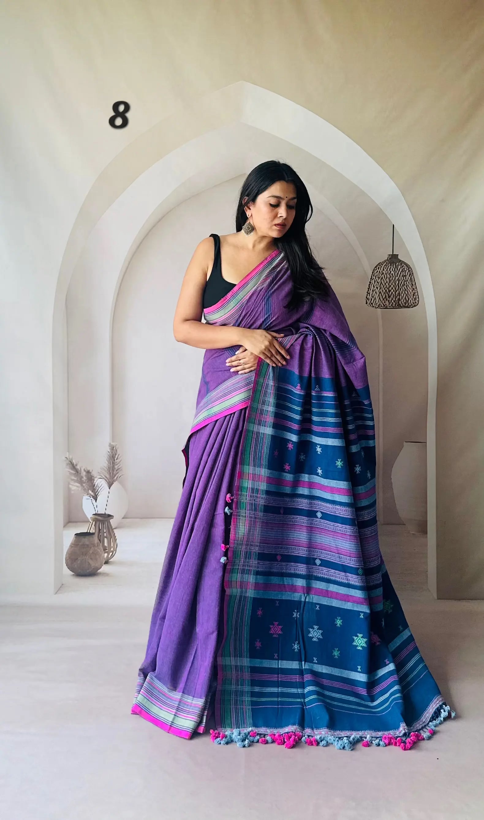 Bhujodi Handwoven Kala Cotton Saree RAKHIYO