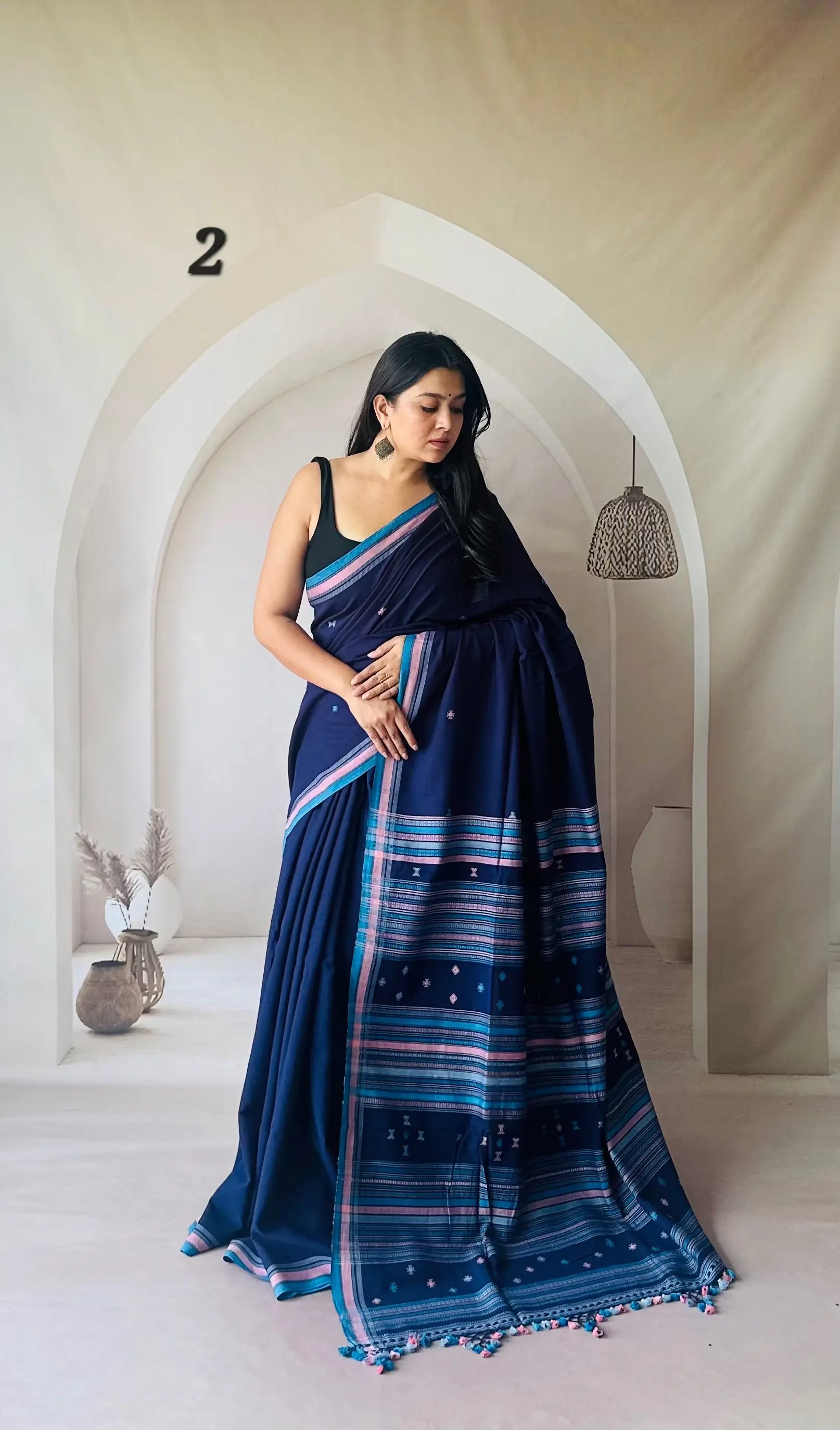 Bhujodi Handwoven Fine Cotton Saree RAKHIYO