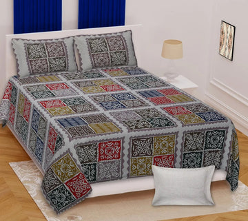 Chakor Patchwork Print Double-Bedsheet RAKHIYO