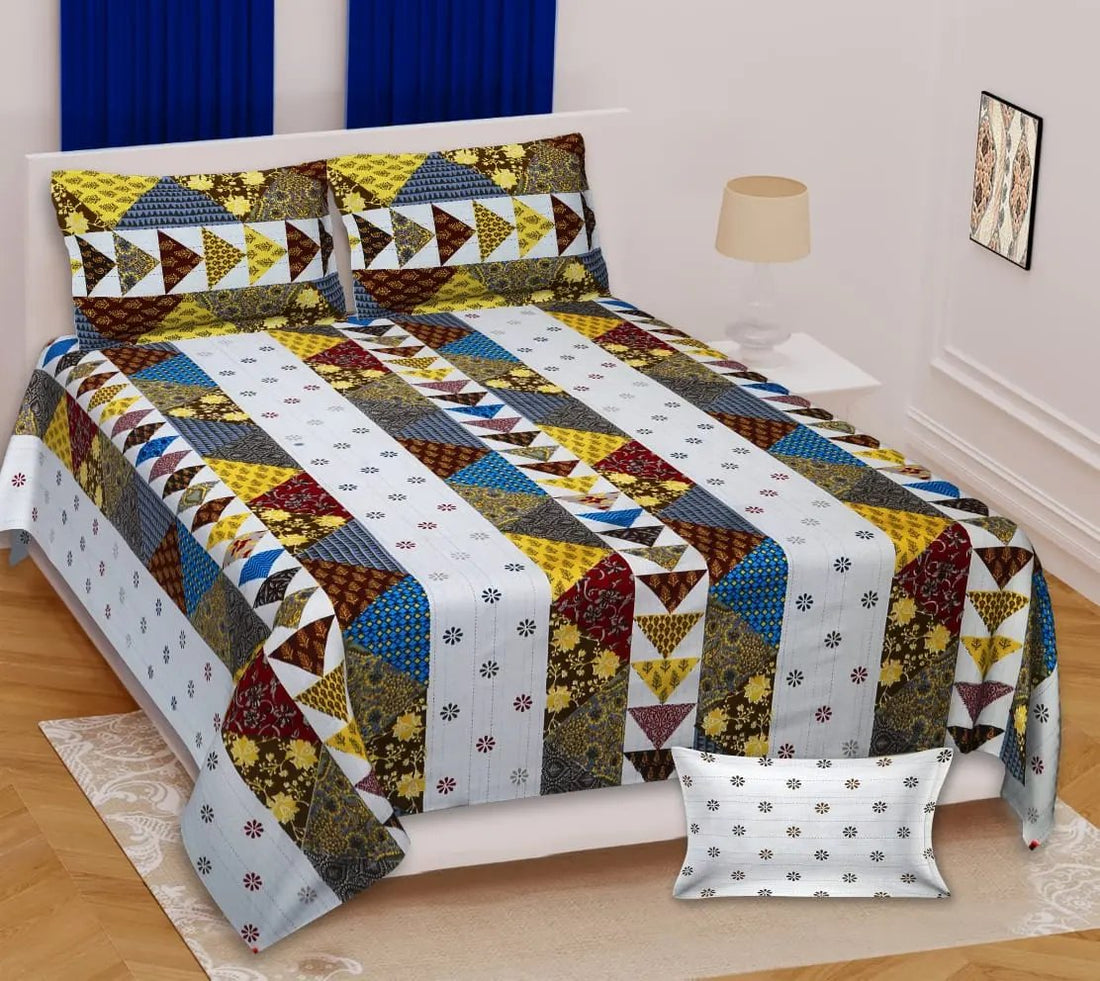 Multy Patchwork Print Double-Bedsheet RAKHIYO
