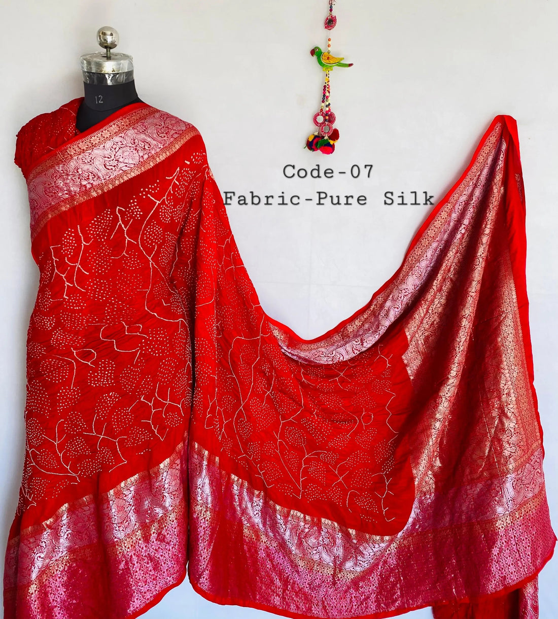 Premium Pure Silk Kanjivaram Bandhani RAKHIYO