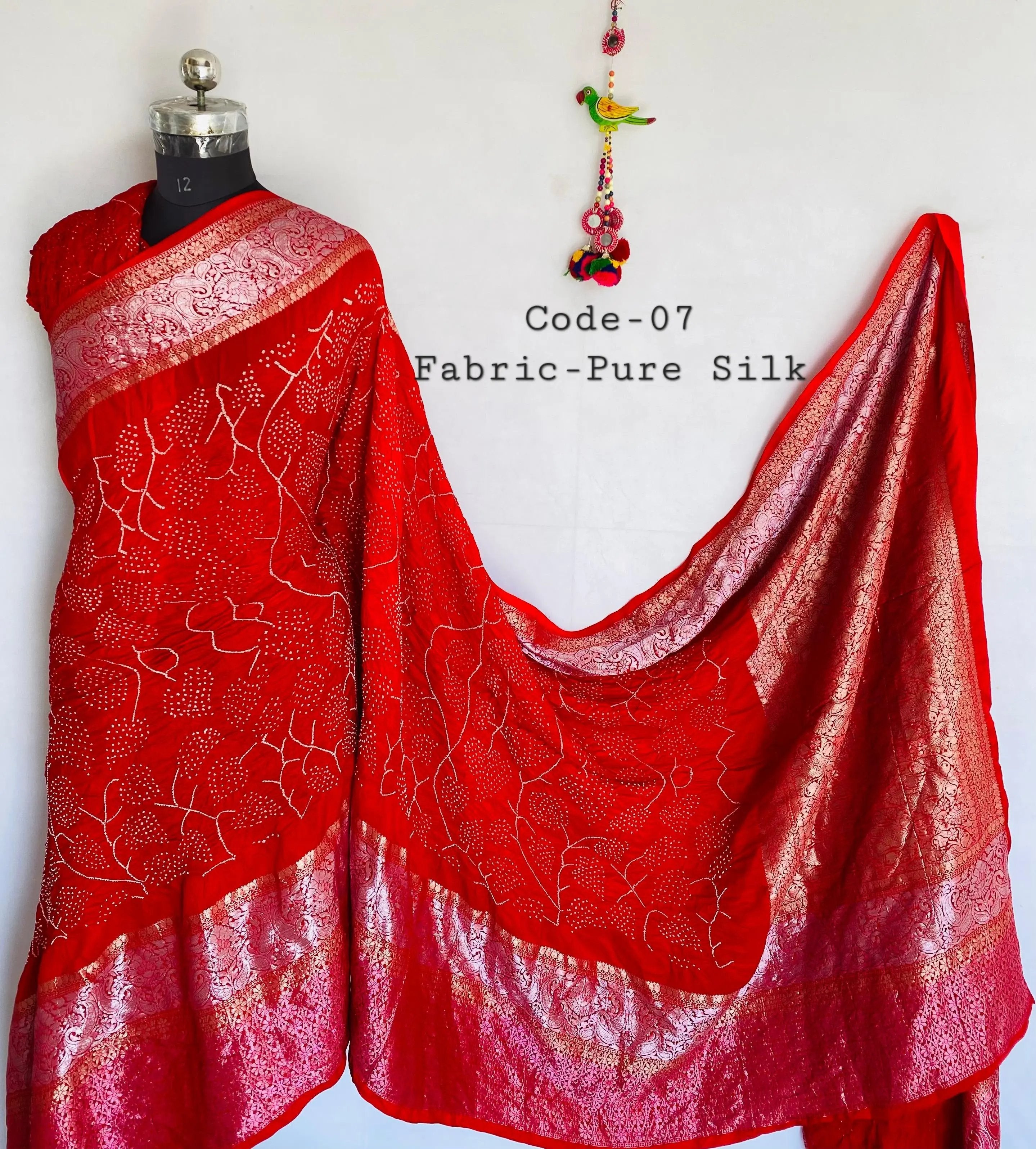 Premium Pure Silk Kanjivaram Bandhani RAKHIYO