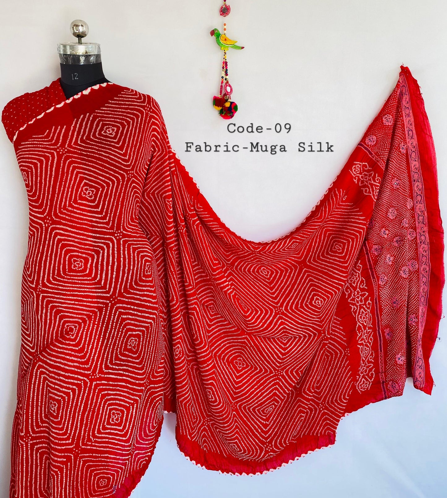Premium Rai Bandhej Muga Silk Saree