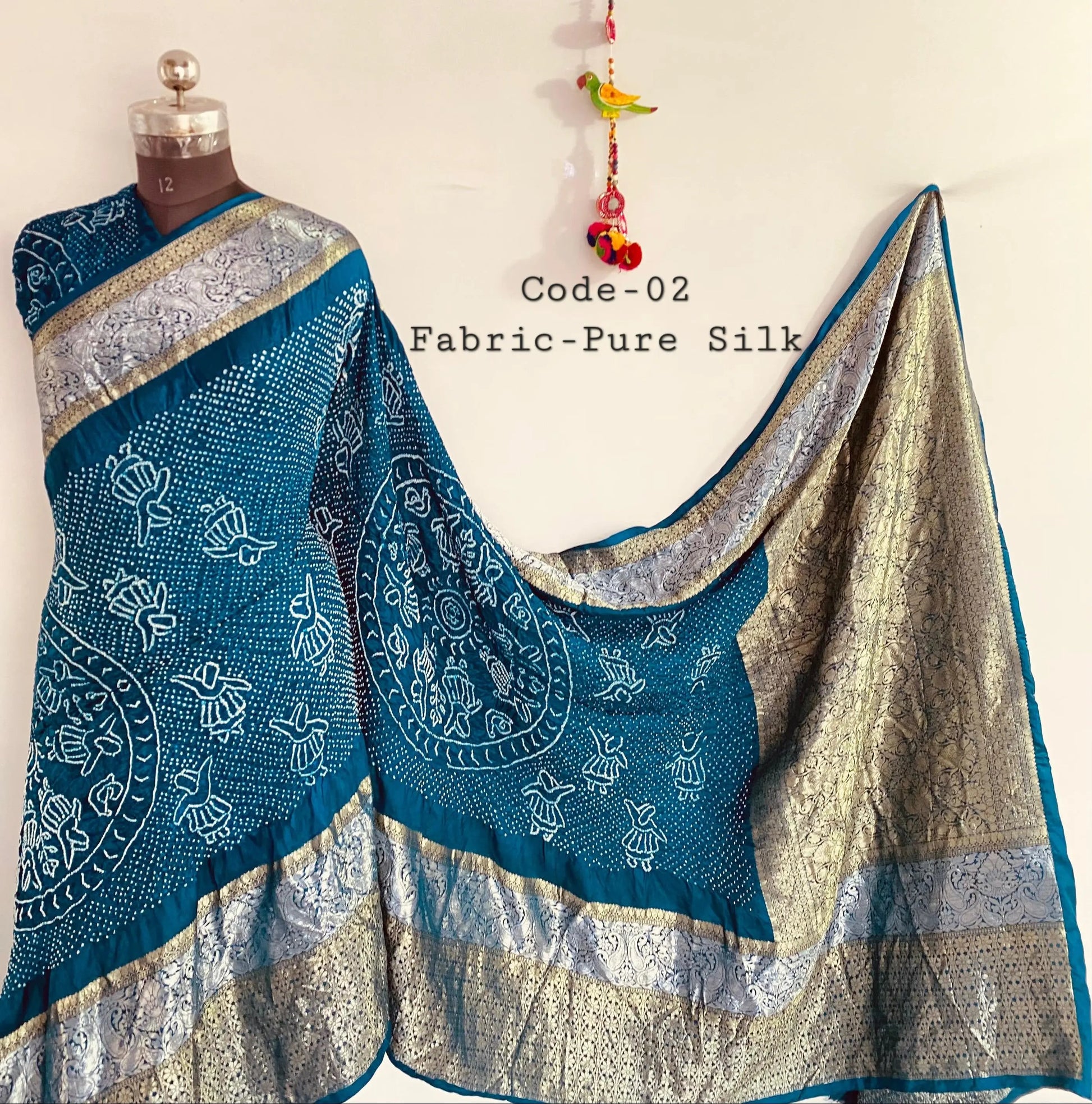 Premium Pure Silk Kanjivaram Bandhani RAKHIYO