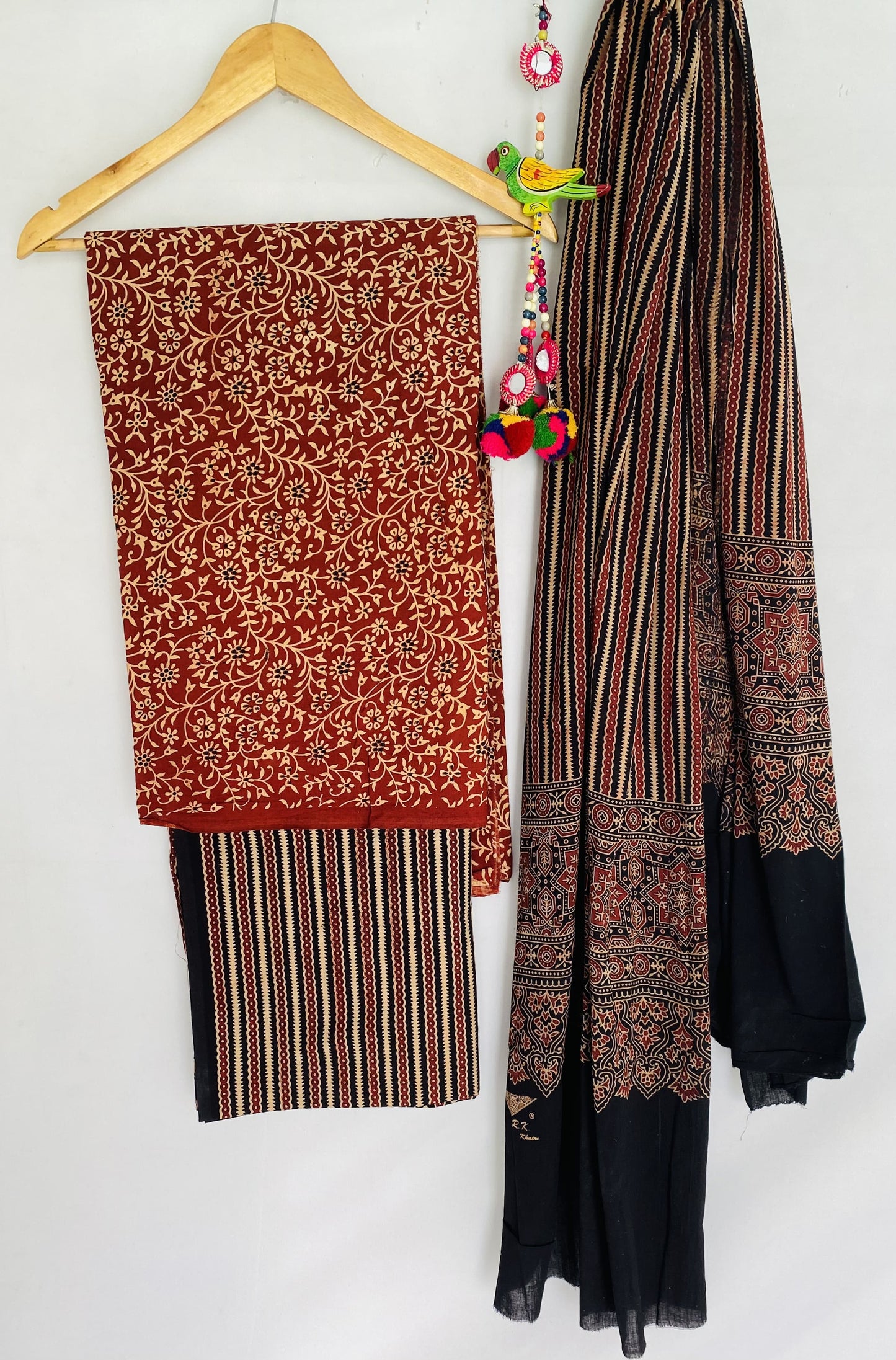 Ajarakh Vegetable Dye Cotton Suit Material