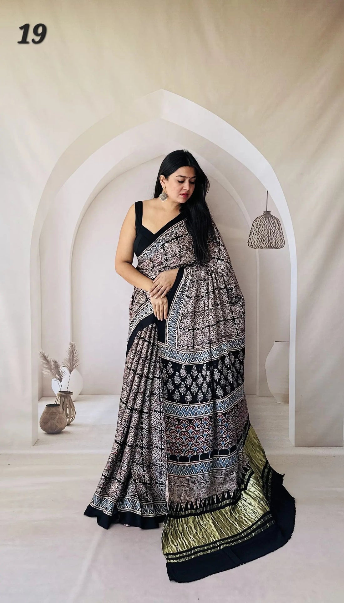 Ajarakh Tissue Modal Saree RAKHIYO