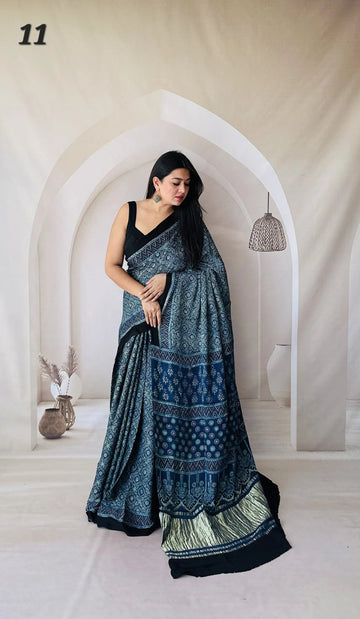 Ajarakh Tissue Modal Saree RAKHIYO