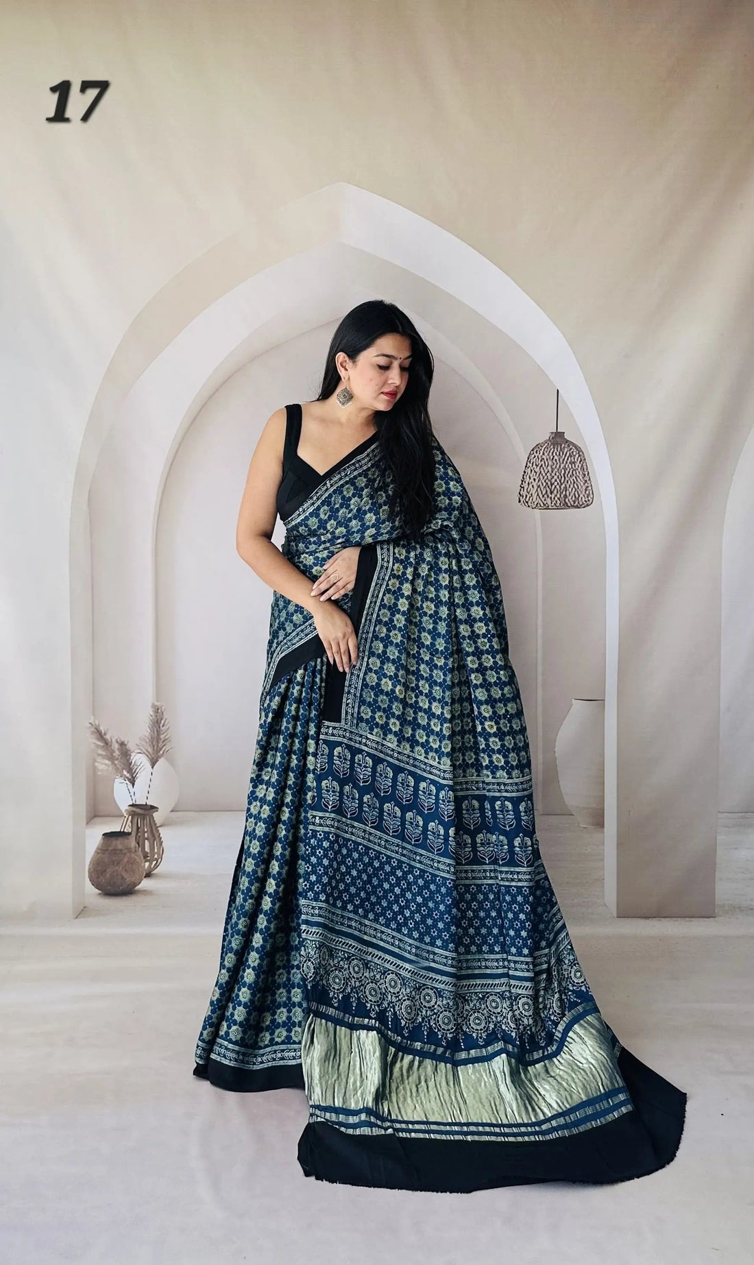 Ajarakh Tissue Modal Saree RAKHIYO