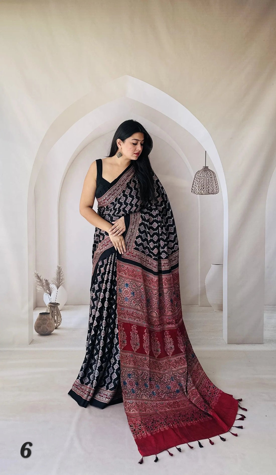 Ajarakh Double Shade Designer Gaji Silk Saree RAKHIYO