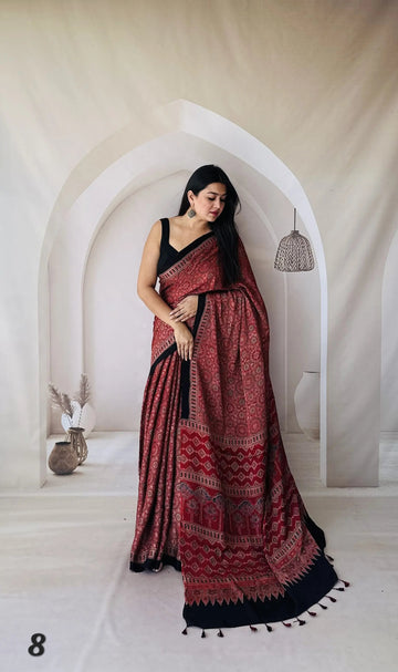 Ajarakh Designer Gaji Silk Saree RAKHIYO