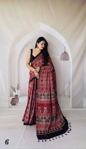 Ajarakh Designer Gaji Silk Saree RAKHIYO