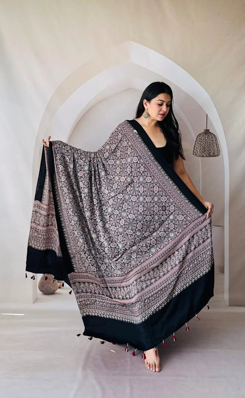 Brown Ajarakh Modal Dupatta RAKHIYO