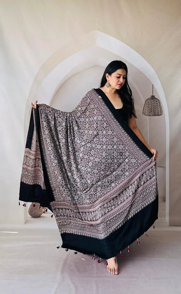 Brown Ajarakh Modal Dupatta RAKHIYO