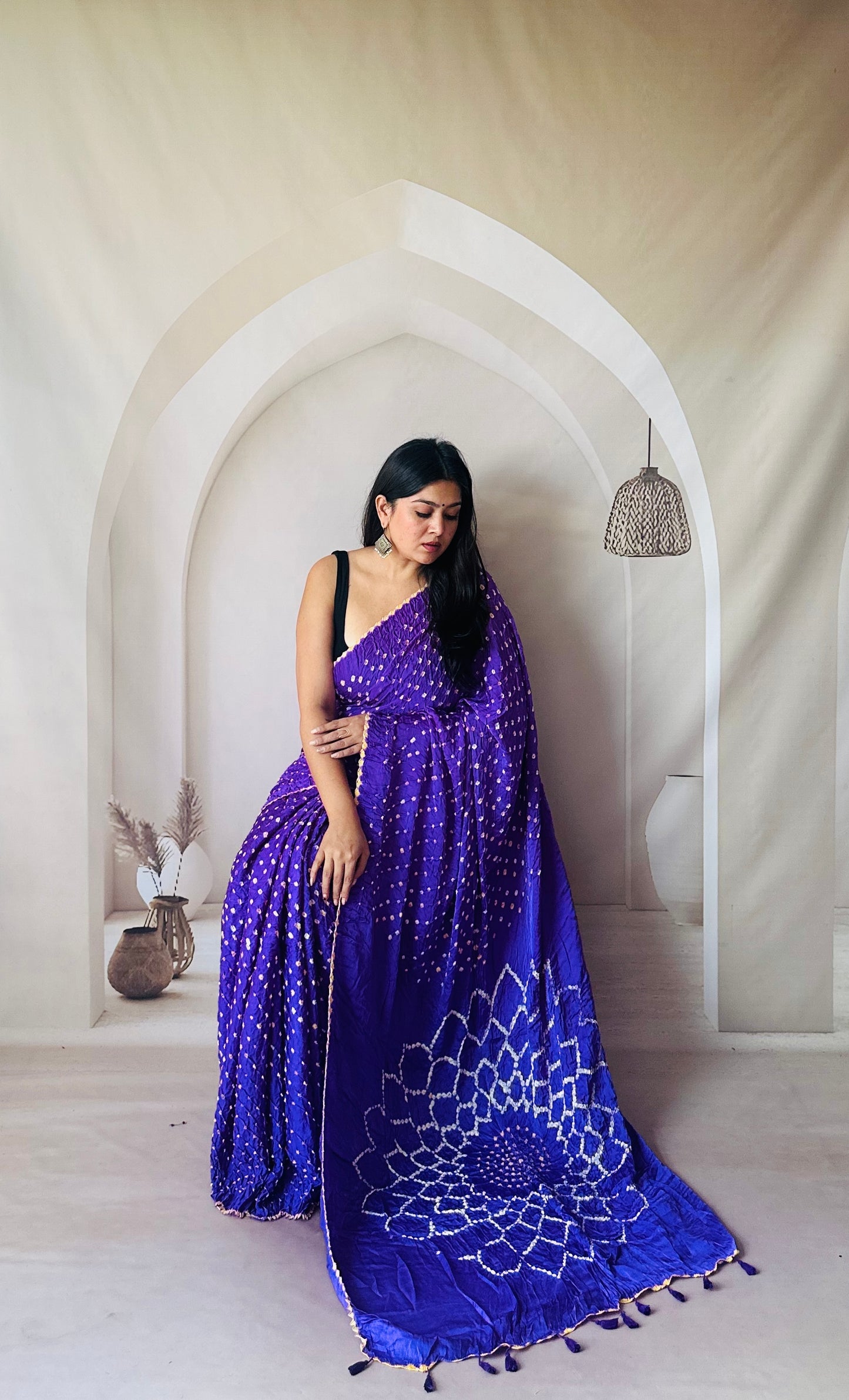 Bandhej Spider Modal Silk Saree