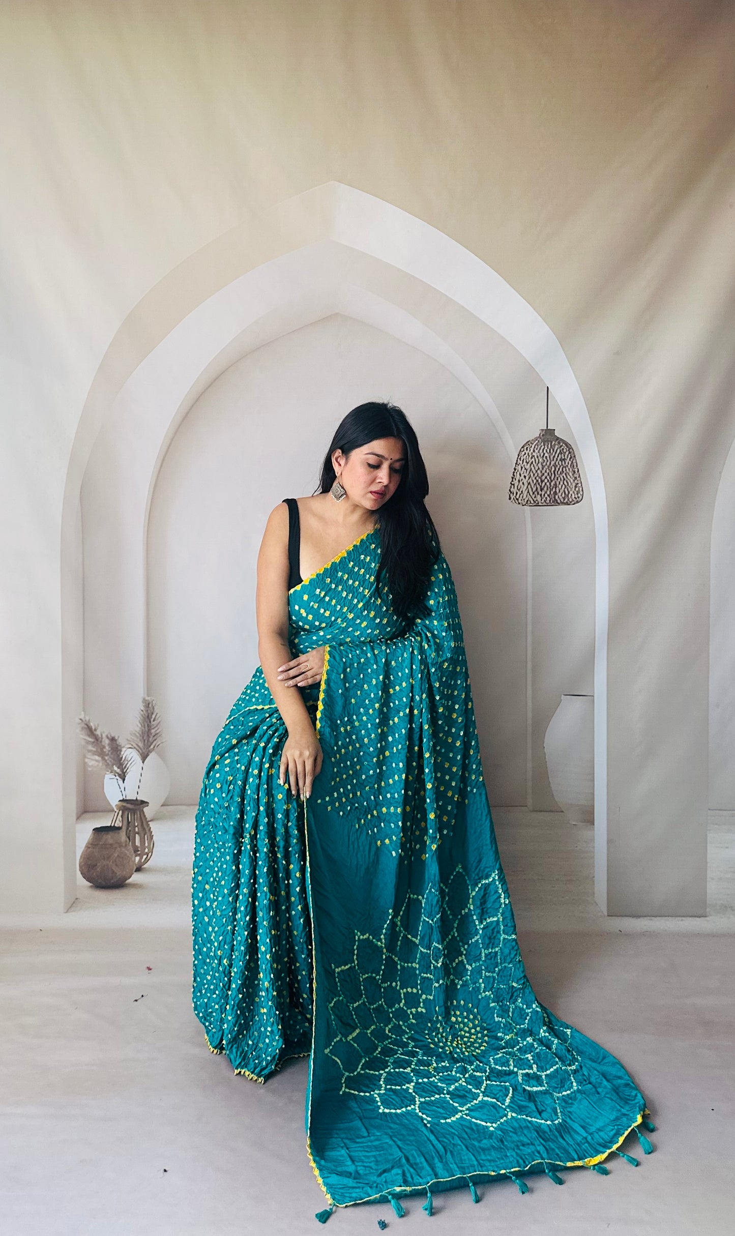 Bandhej Spider Modal Silk Saree