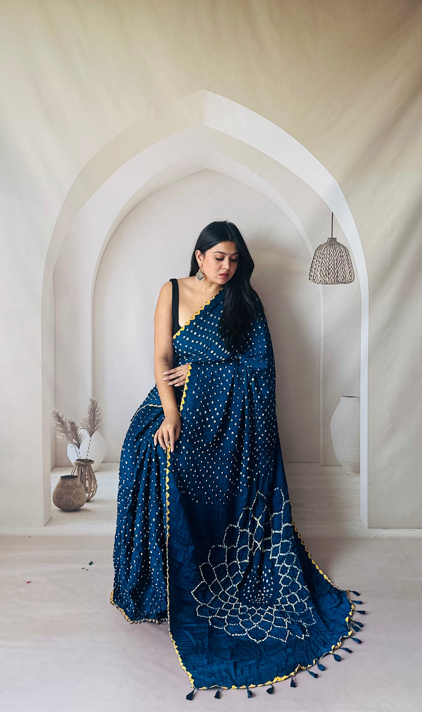 Bandhej Spider Modal Silk Saree