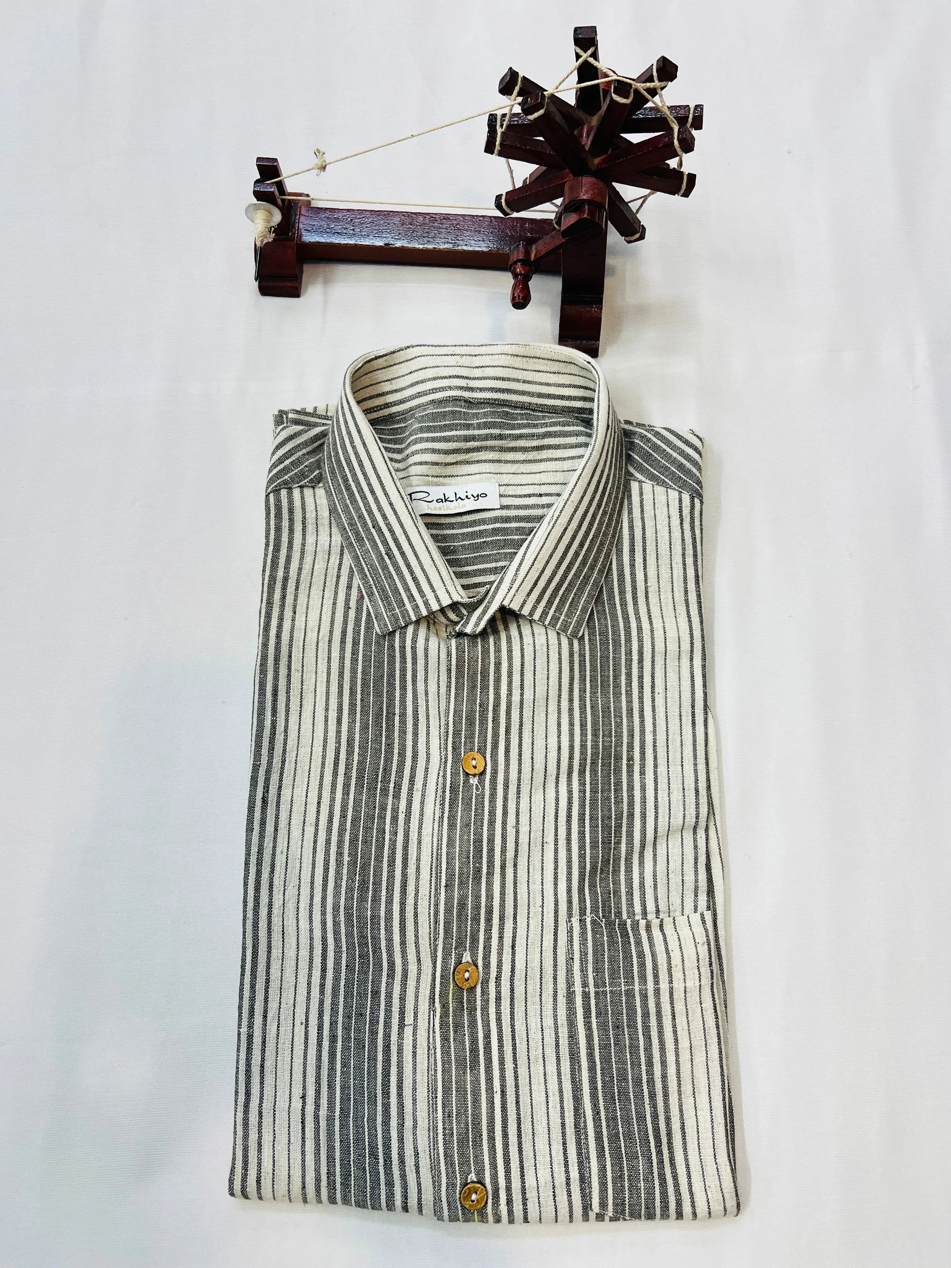 Kala Cotton Stripes Full Sleeves Shirt RAKHIYO