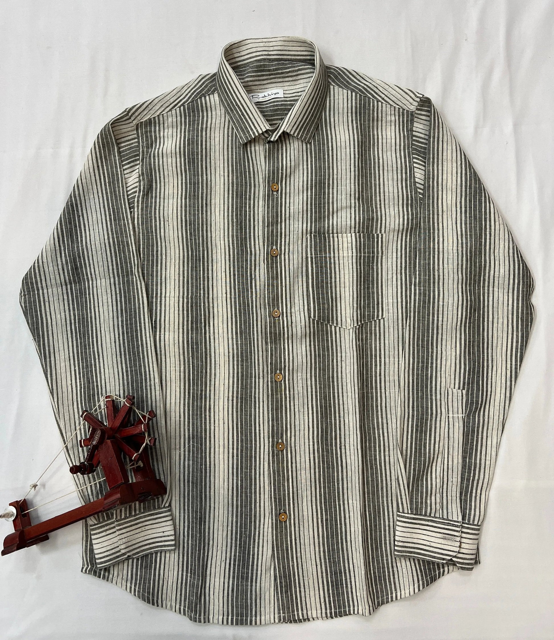 Kala Cotton Stripes Full Sleeves Shirt RAKHIYO