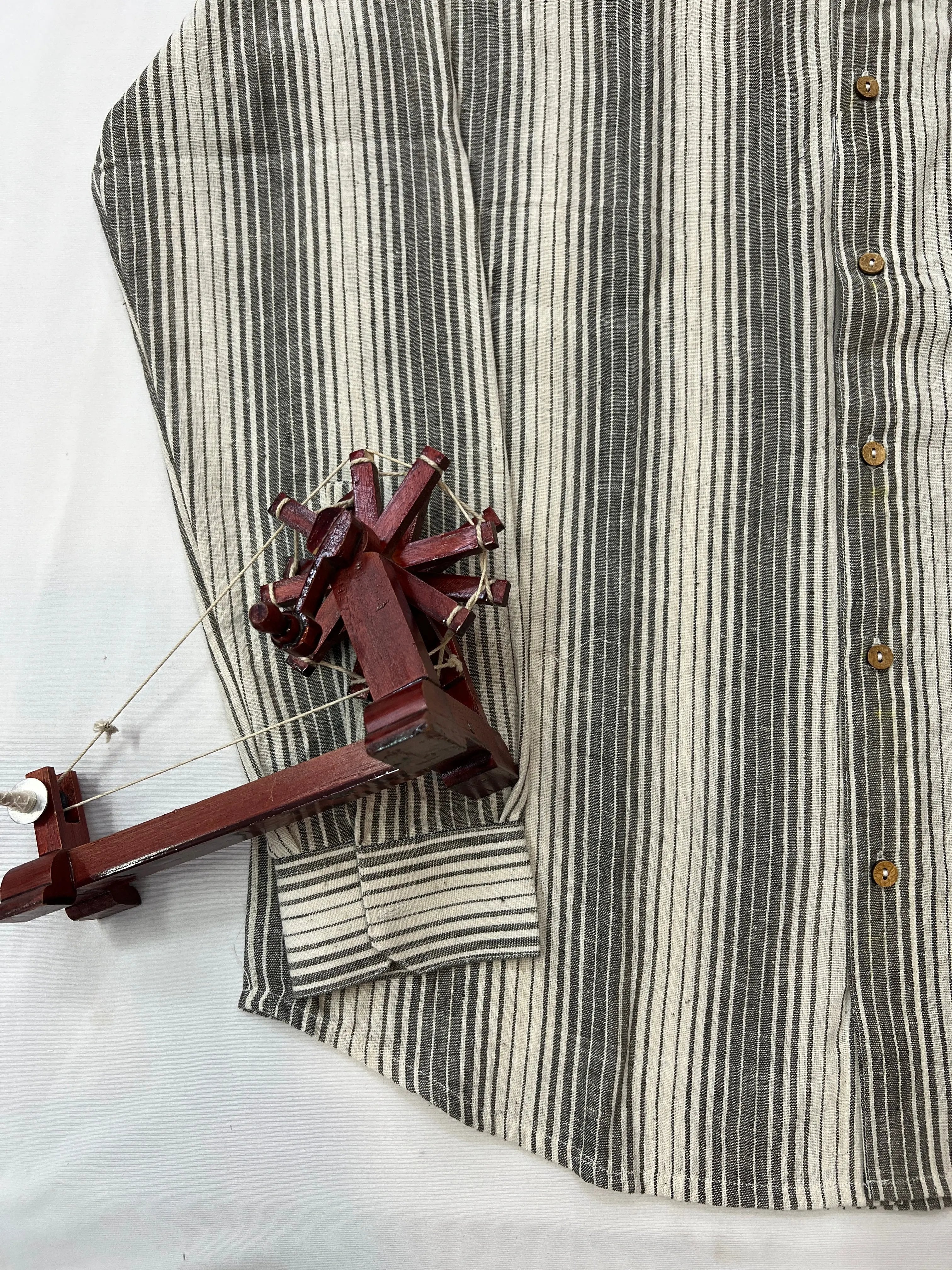 Kala Cotton Stripes Full Sleeves Shirt RAKHIYO