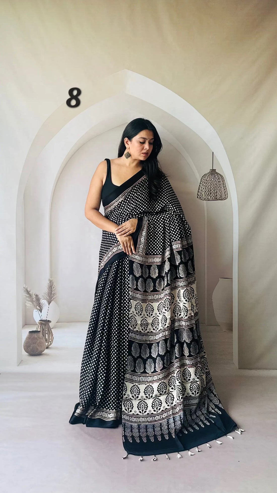 Contemporary Ajarakh Modal Saree RAKHIYO