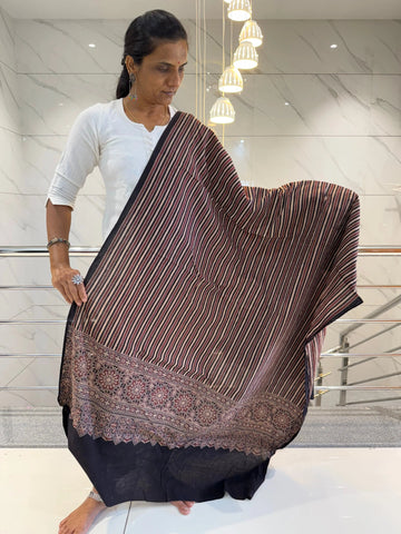Black Ajarakh Cotton Dupatta RAKHIYO