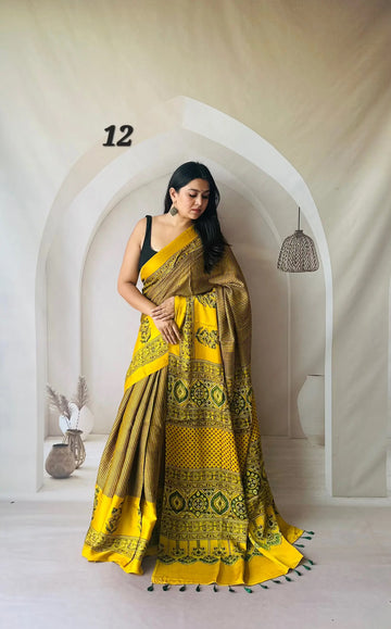 Contemporary Ajarakh Modal Saree RAKHIYO