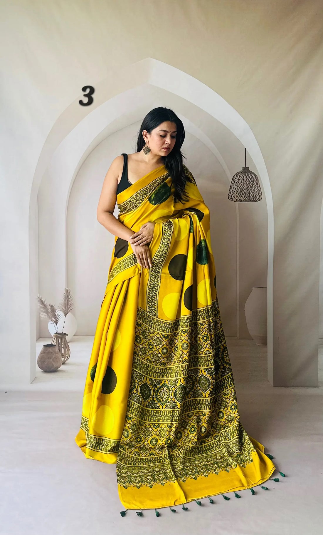 Contemporary Ajarakh Modal Saree RAKHIYO