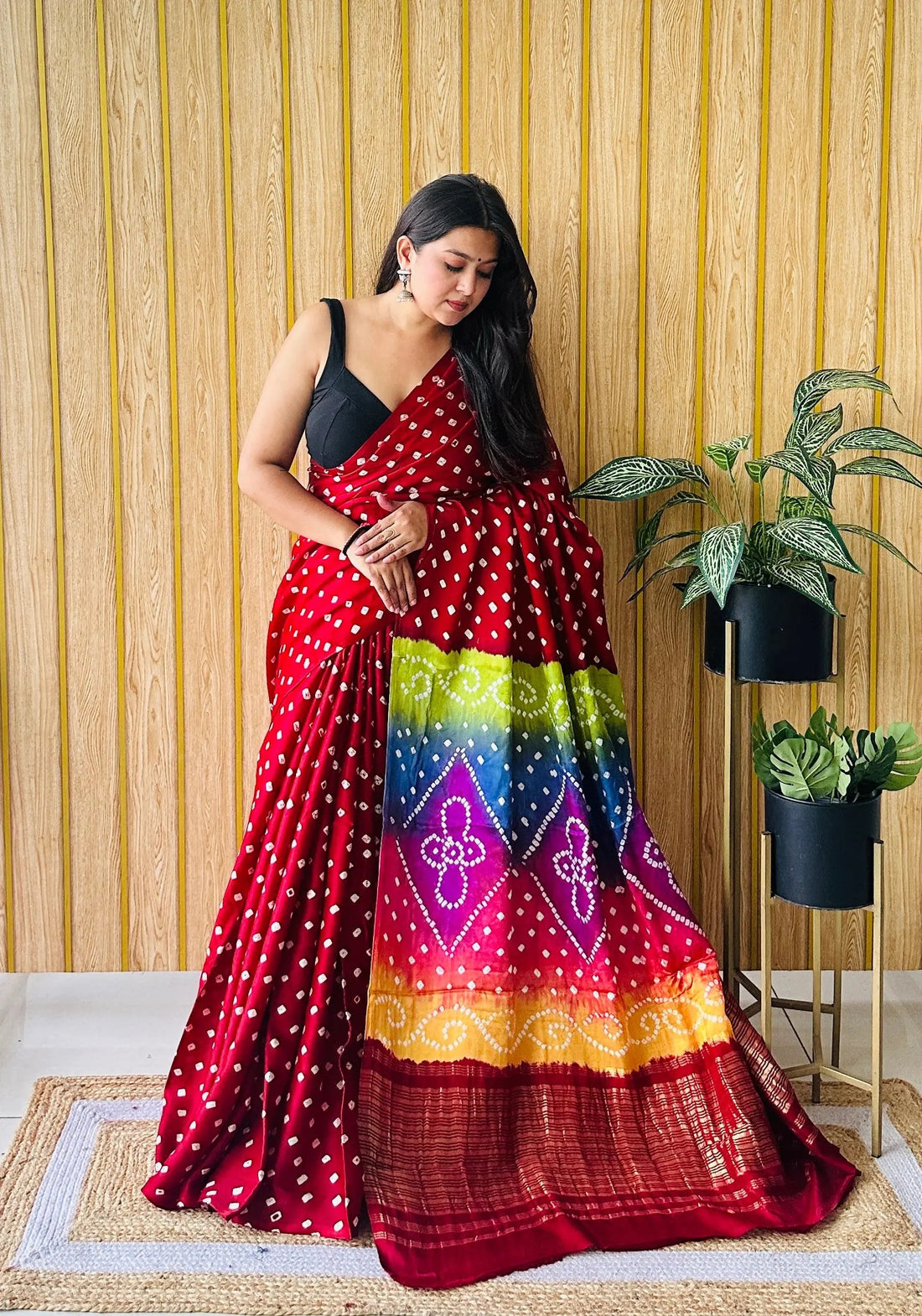 Multy Palla Bandhani Modal Saree RAKHIYO