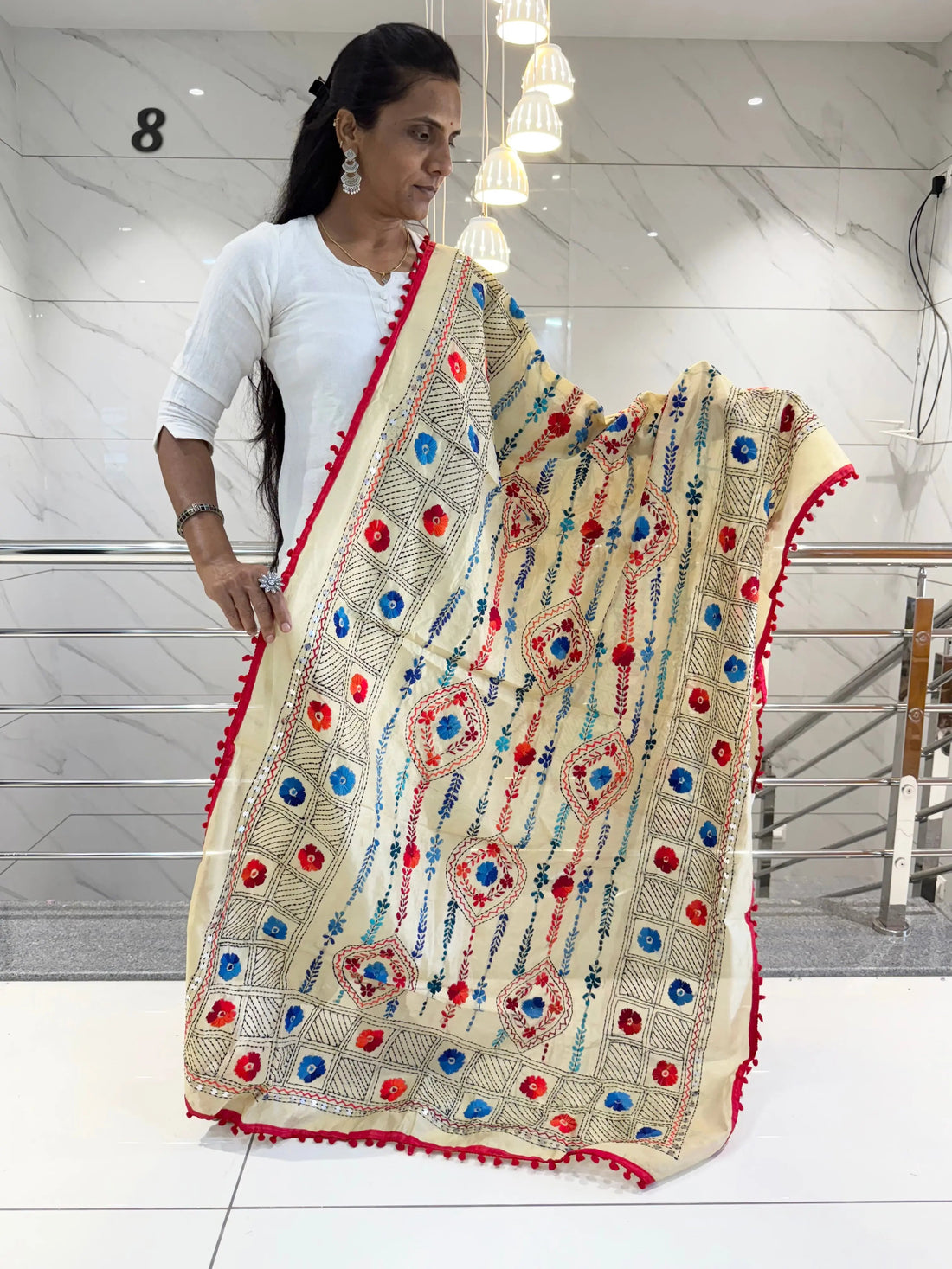 Fulkari Embroidered Chanderi Dupatta RAKHIYO