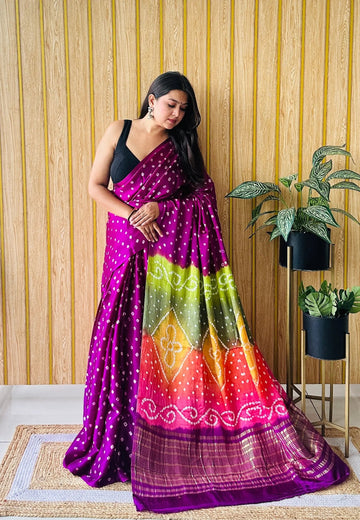 Multy Palla Bandhani Modal Saree RAKHIYO