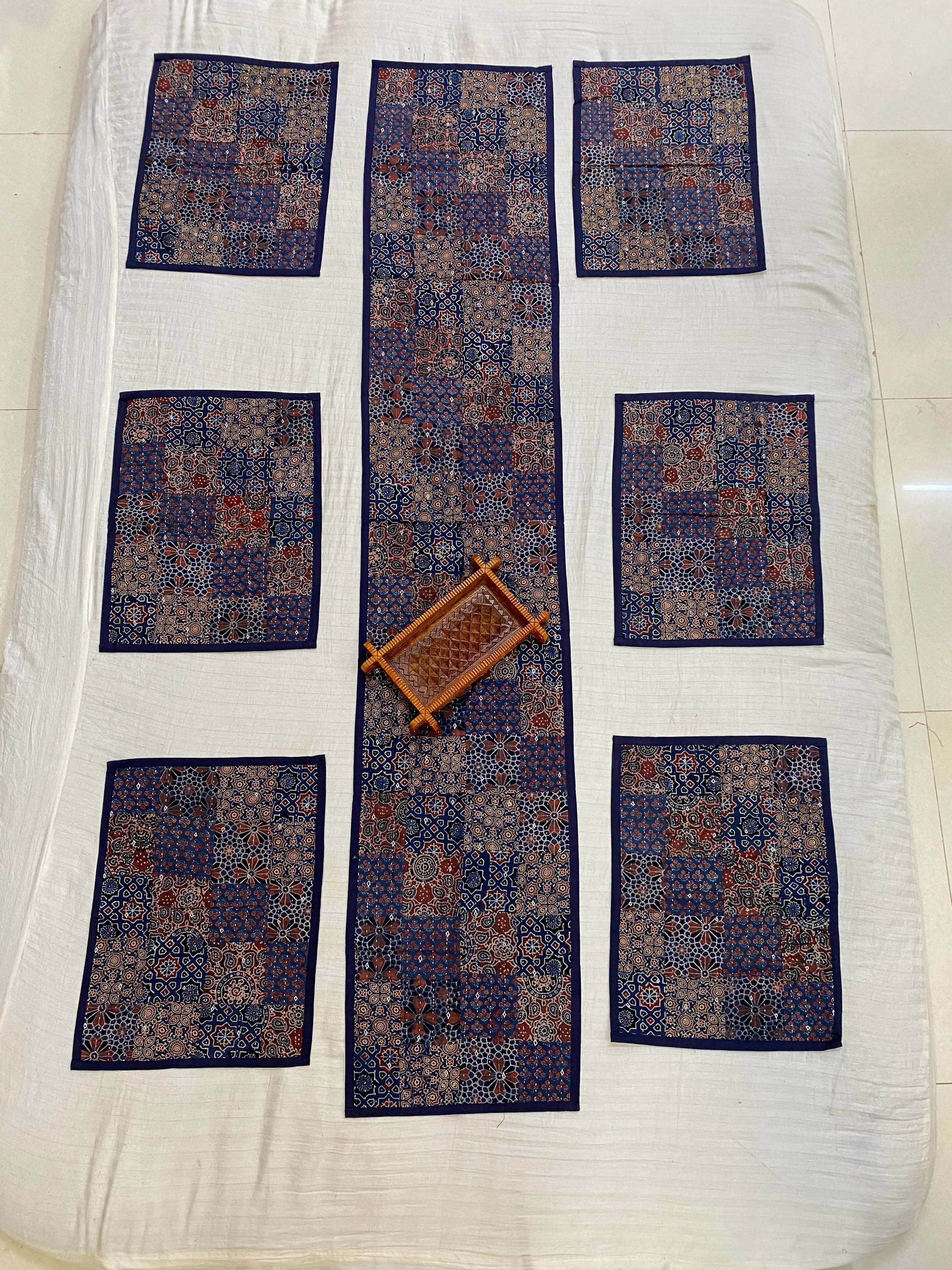 Ajarakh Patchwork Dining Runner Set RAKHIYO