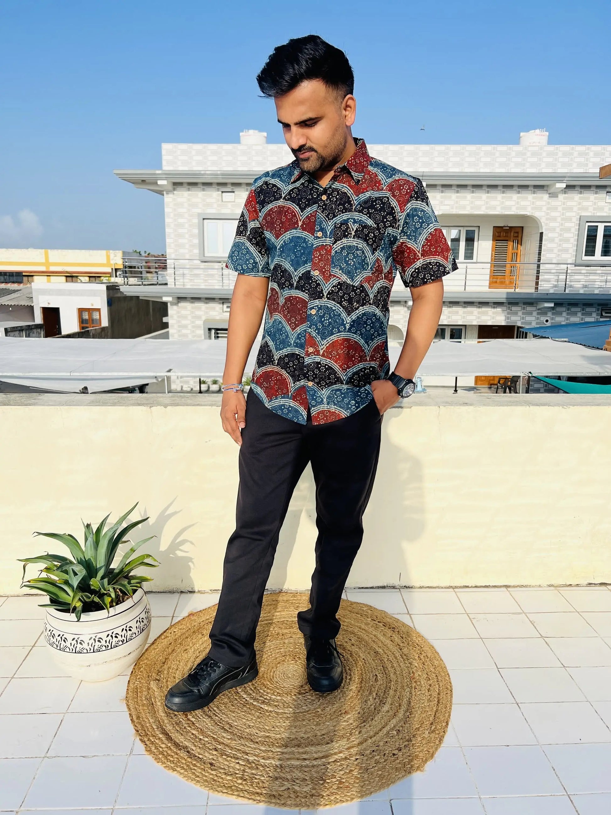 Ajarakh Natural Dyed Shirt RAKHIYO