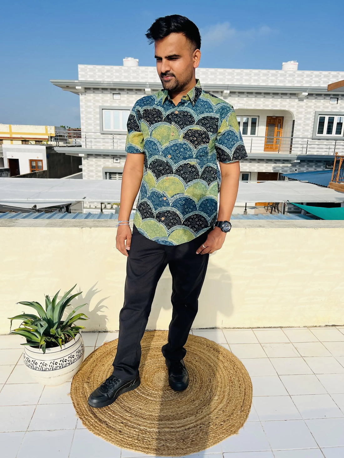 Ajarakh Natural Dyed Shirt RAKHIYO