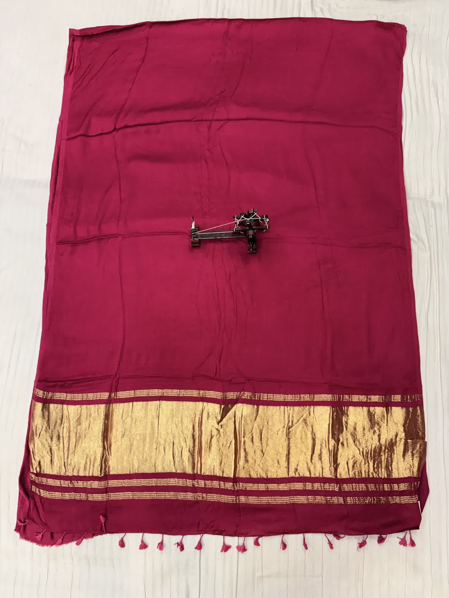 Onion Plain Tissue Palla Modal Silk Saree RAKHIYO