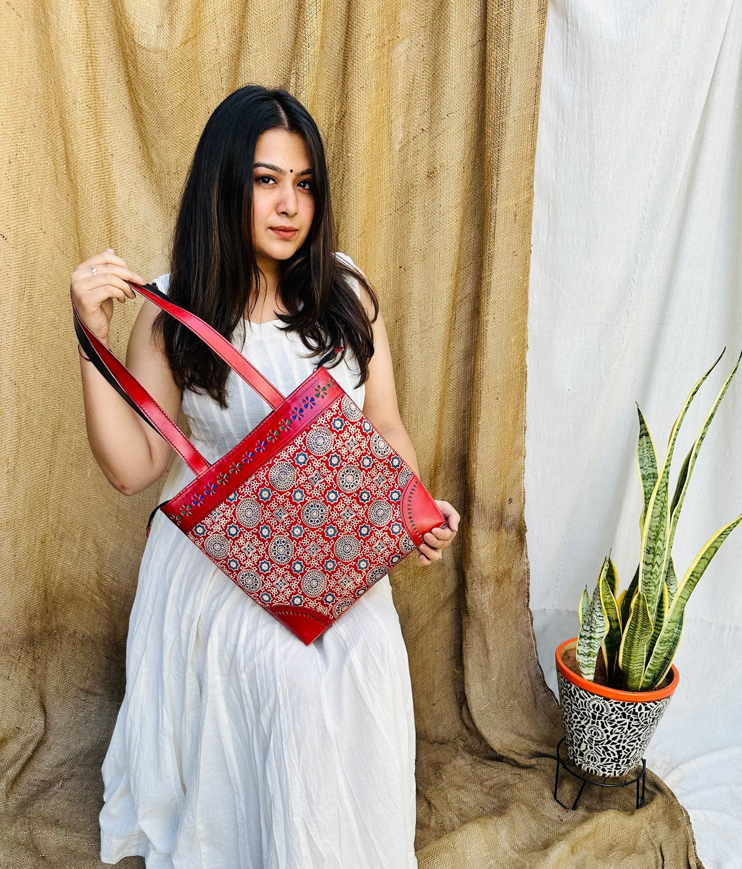 Ajarakh - The Maroon Sholder Bag
