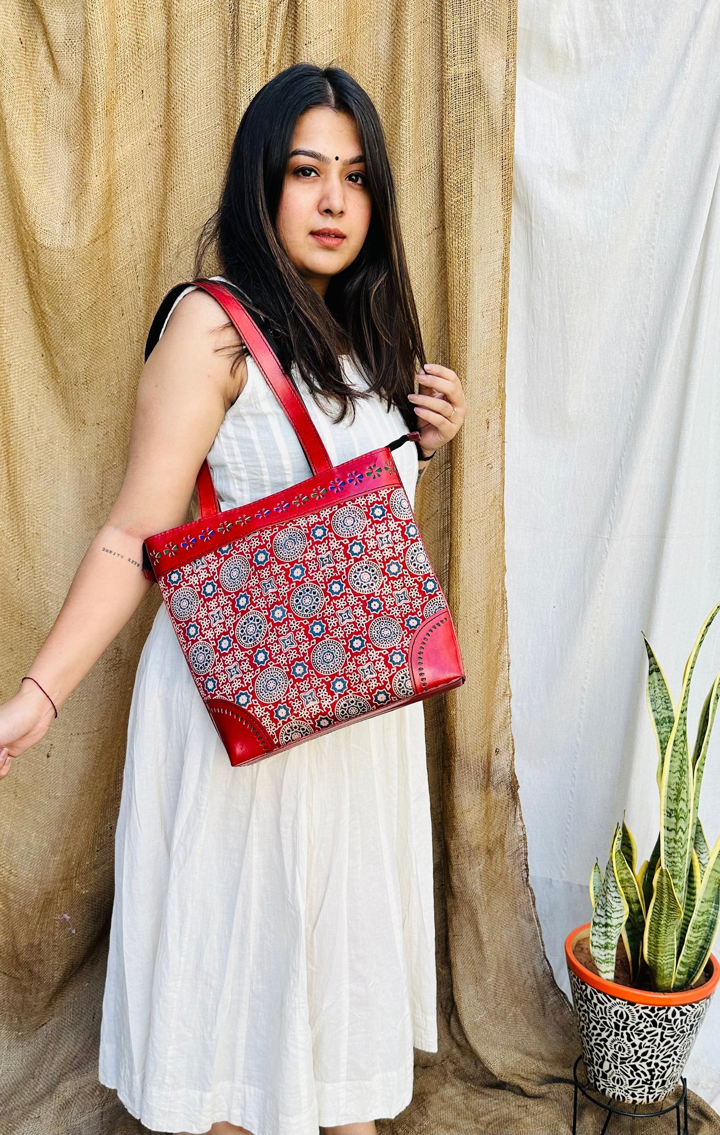 Ajarakh - The Maroon Sholder Bag