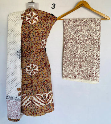 Applique Work Kalamkari Cotton Suit Material RAKHIYO