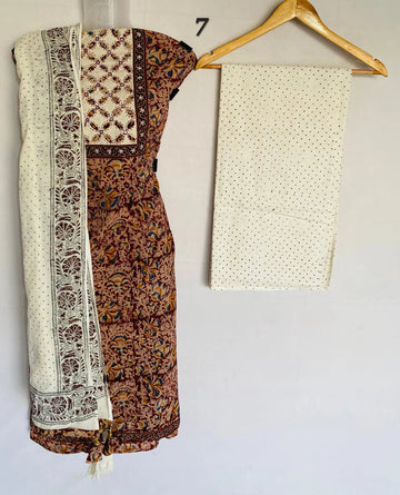 Applique Work Kalamkari Cotton Suit Material RAKHIYO
