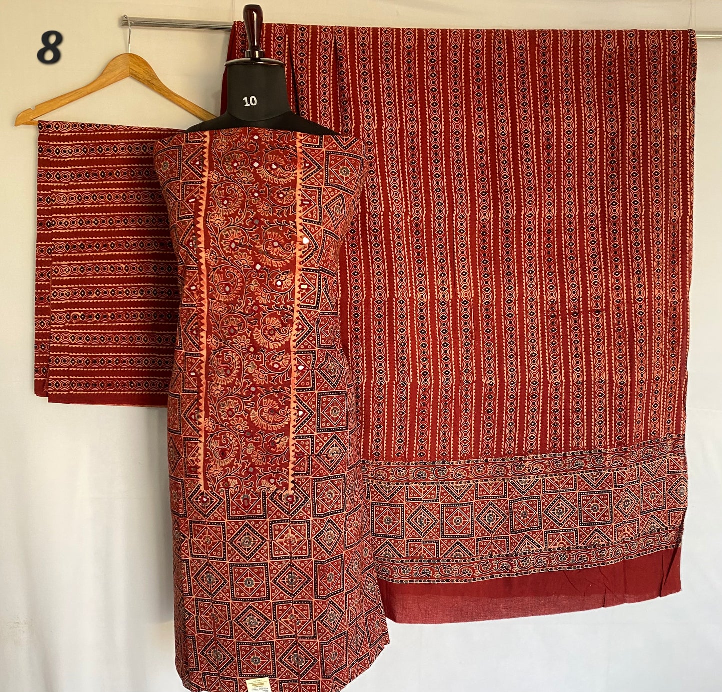 Ajarakh Cotton Natural Dye Mirror Suit Material