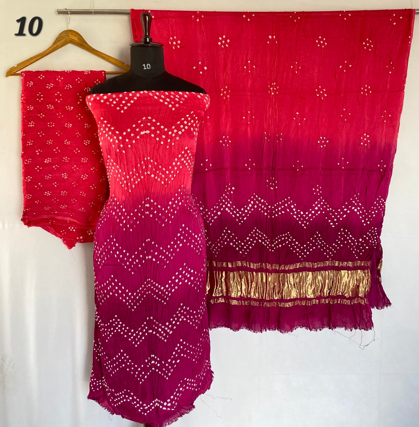 Bandhani Rai bandhej Modal Silk Suit Material