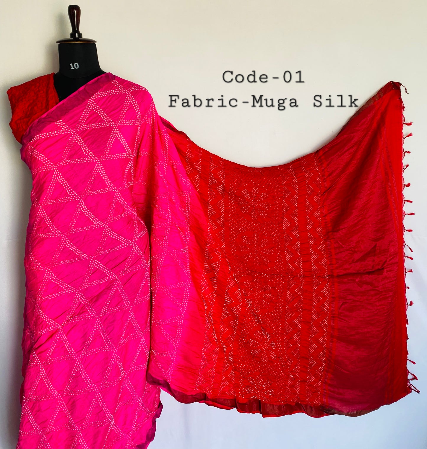 Premium Rai Bandhej Muga Silk Saree