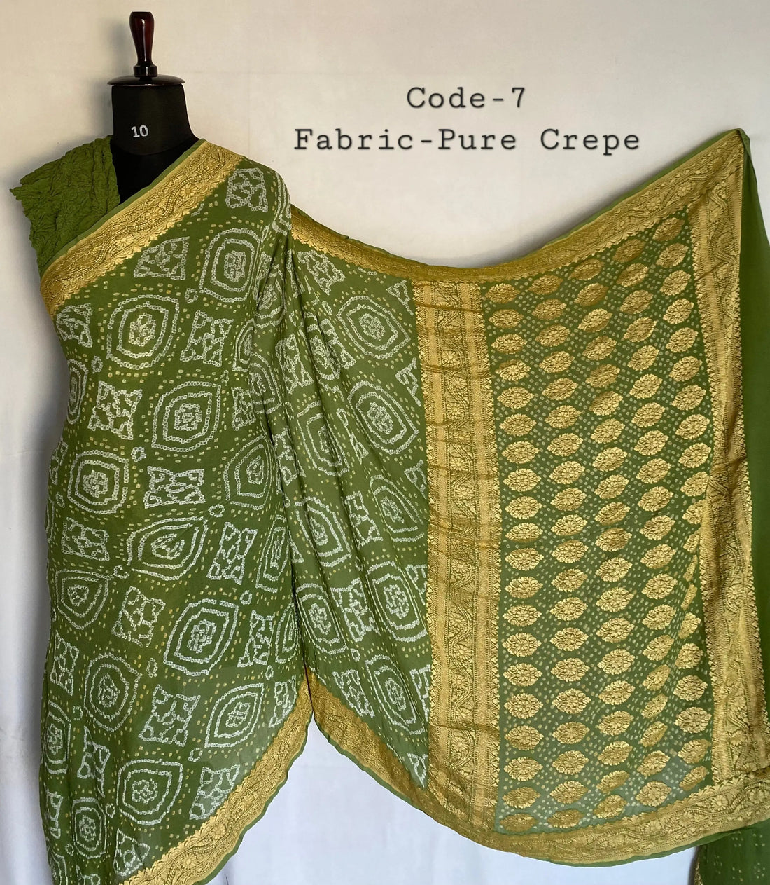 Premium Pure Crepe Bandhej Saree RAKHIYO