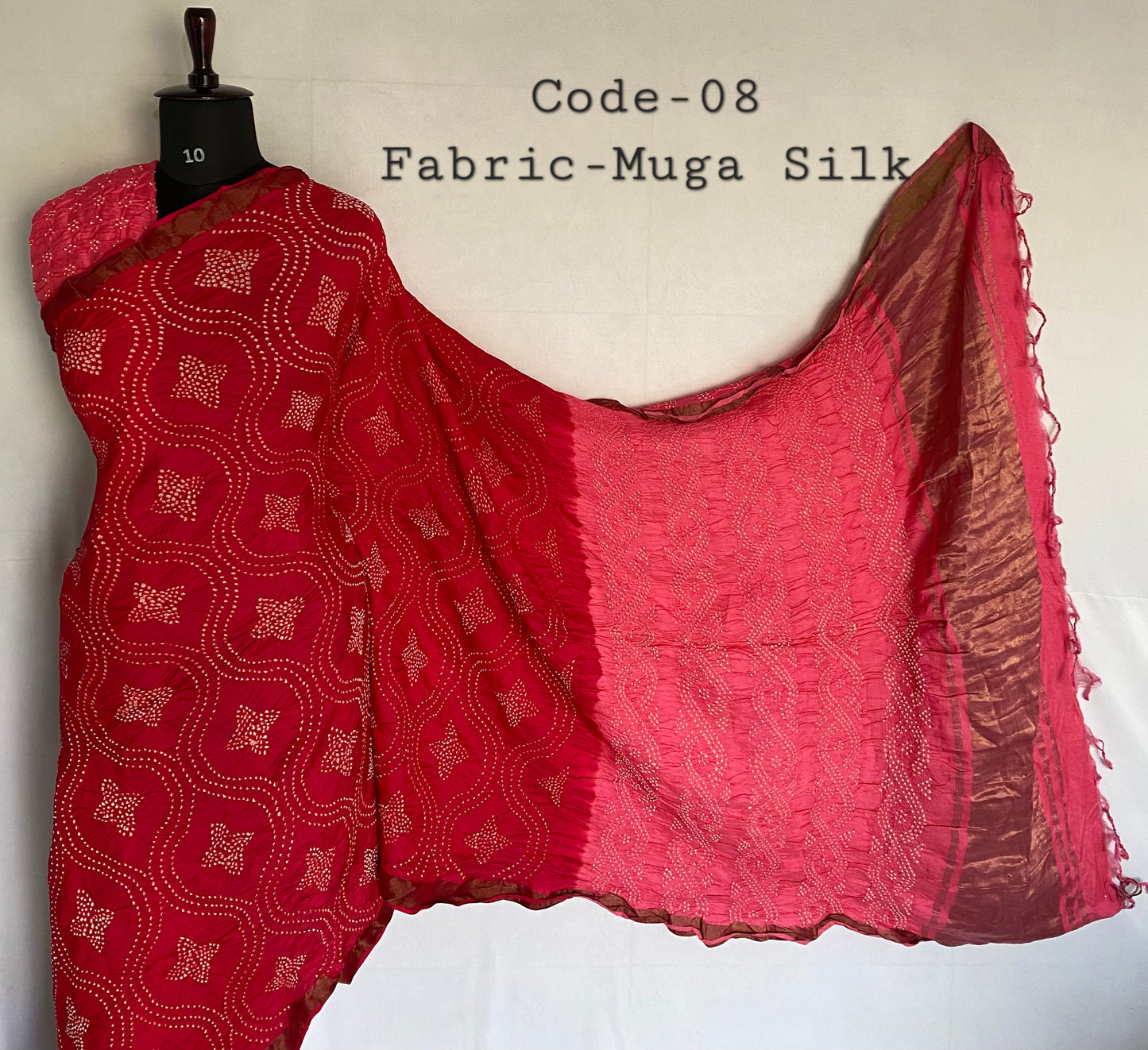 Premium Rai Bandhej Muga Silk Saree