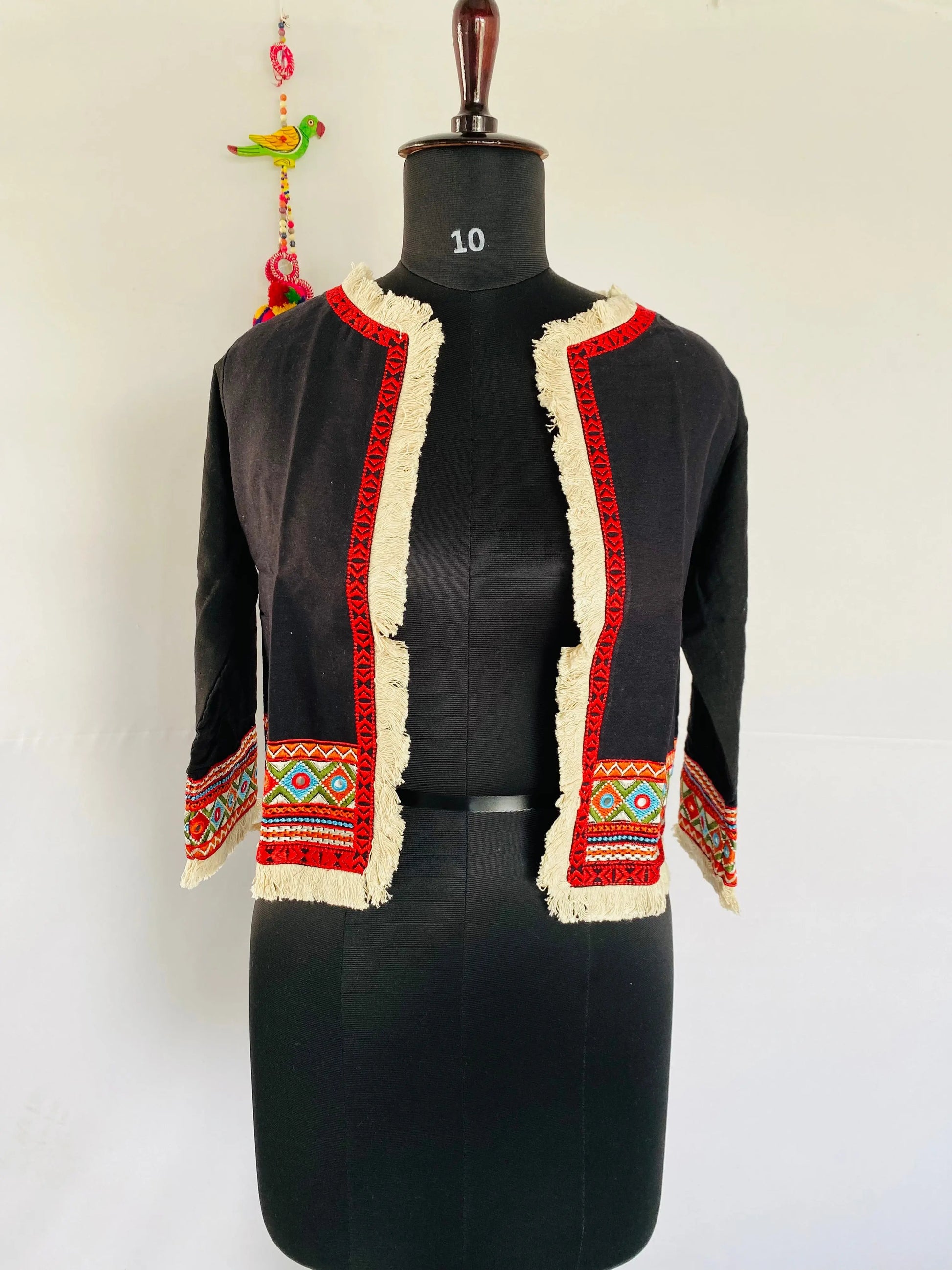 Black Jaalar Embroidered Jacket RAKHIYO