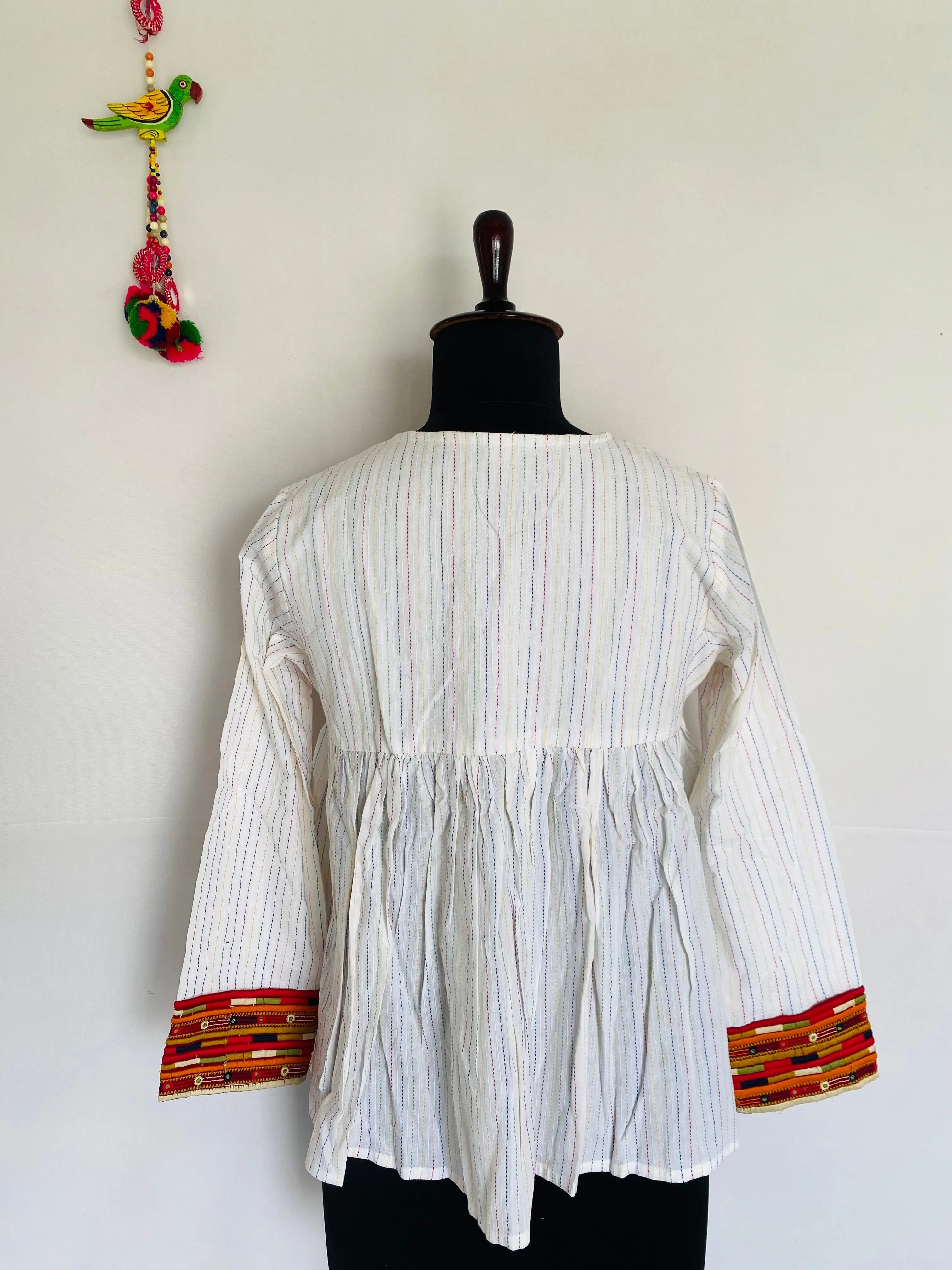 White Kantha Embroidered Jacket With Pant RAKHIYO